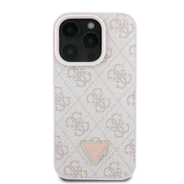 GUESS futerał do IPHONE 16 Pro Max GUHCP16XP4TDPP (PU Leather 4G Triangle Strass) różowy