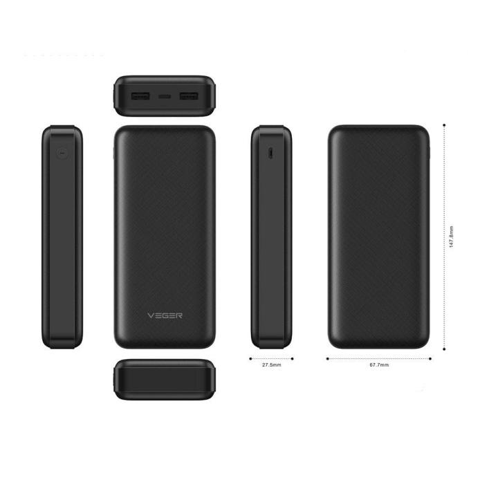 VEGER powerbank 20 000 mAh 2A A20 (W2015) czarny EOL