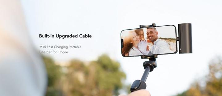 VEGER powerbank 5 000 mAh z wbudowanym złączem Lightning PD QC3.0 3A 20W PlugOn (W0556P) czarny