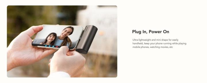 VEGER powerbank 5 000 mAh z wbudowanym złączem Lightning PD QC3.0 3A 20W PlugOn (W0556P) czarny