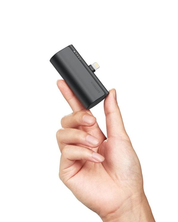 VEGER powerbank 5 000 mAh z wbudowanym złączem Lightning PD QC3.0 3A 20W PlugOn (W0556P) czarny