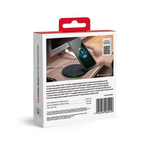 FORCELL F-ENERGY szybka ładowarka indukcyjna Qi QC 15W czarna