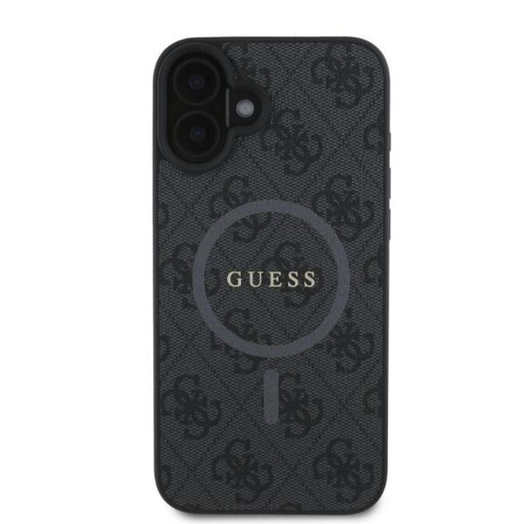 GUESS futerał do IPHONE 16 kompatybilny z MagSafe GUHMP16SG4GFRK (PU 4G Ring Classic Logo) czarny