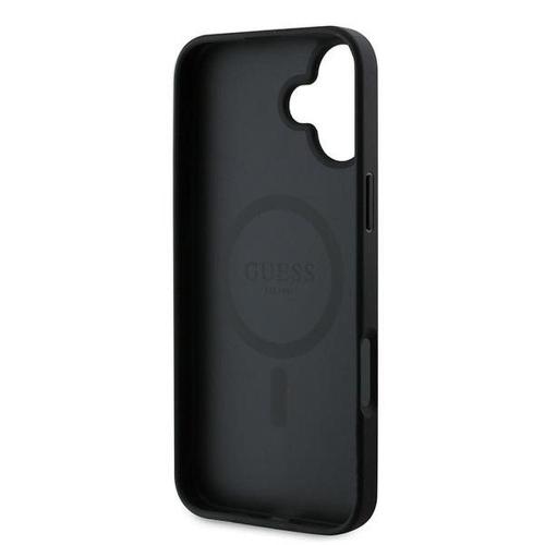 GUESS futerał do IPHONE 16 Plus kompatybilny z MagSafe GUHMP16MG4GFRK (PU 4G Ring Classic Logo) czarny
