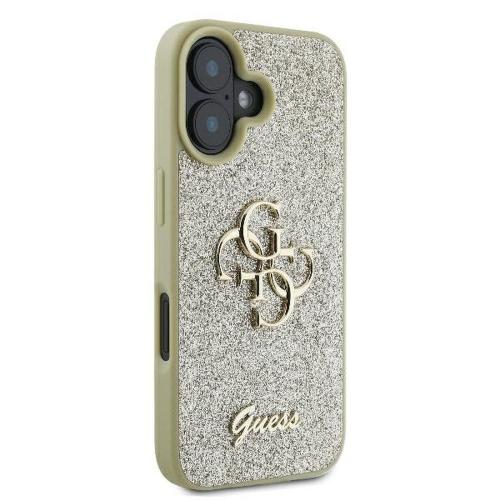 GUESS futerał do IPHONE 16 Plus GUHCP16MHG4SGD (Fixed Glitter Big 4G) złoty