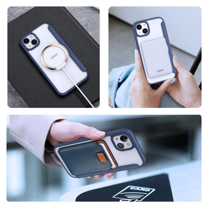 DUX DUCIS kabura SKIN X PRO kompatybilna z MagSafe do IPHONE 15 Plus niebieska