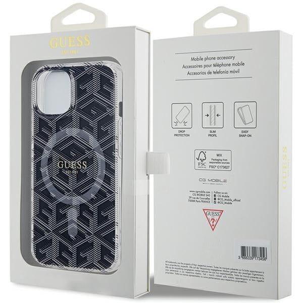 GUESS futerał do IPHONE 15 Plus kompatybilny z MagSafe GUHMP15MHGCUSTGK do iPhone 15 Plus (IML GCUBE) czarny