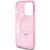 GUESS futerał do IPHONE 15 Pro kompatybilny z MagSafe GUHMP15LHRSGSP (Glitter Script Logo Ring stand) różowy