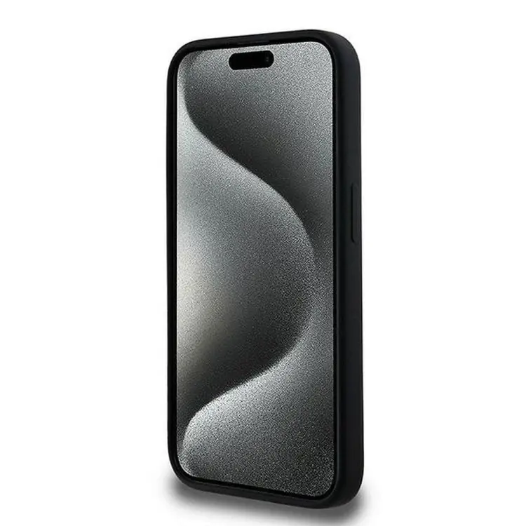 KARL LAGERFELD futerał do IPHONE 15 Pro kompatybilny z MagSafe KLHMP15LSCMKCRHK (Silicone KC Body Ring) czarny