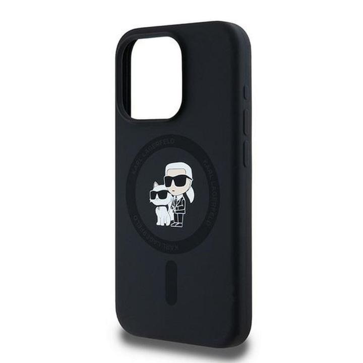KARL LAGERFELD futerał do IPHONE 15 Pro kompatybilny z MagSafe KLHMP15LSCMKCRHK (Silicone KC Body Ring) czarny