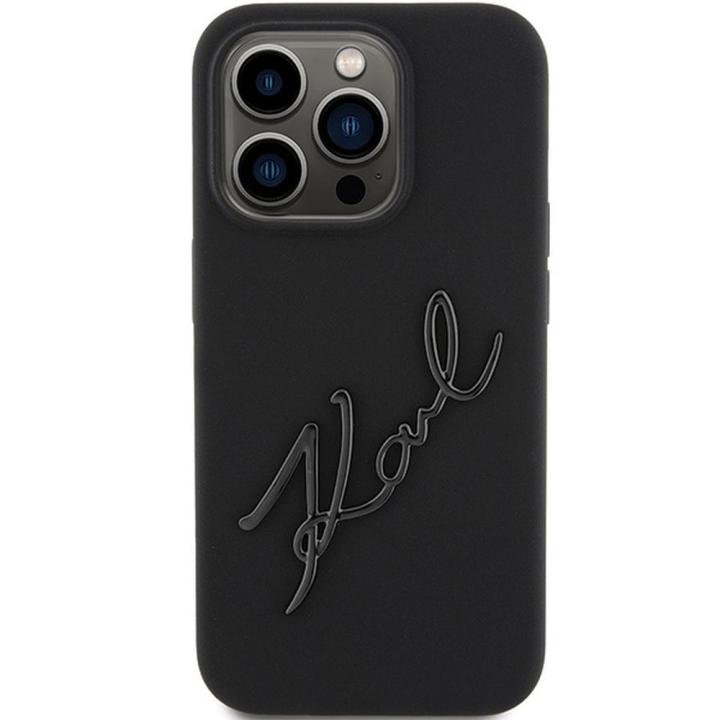 KARL LAGERFELD futerał do IPHONE 15 Pro KLHCP15LSKSBMCK (Silicone Karl Script Logo) czarny