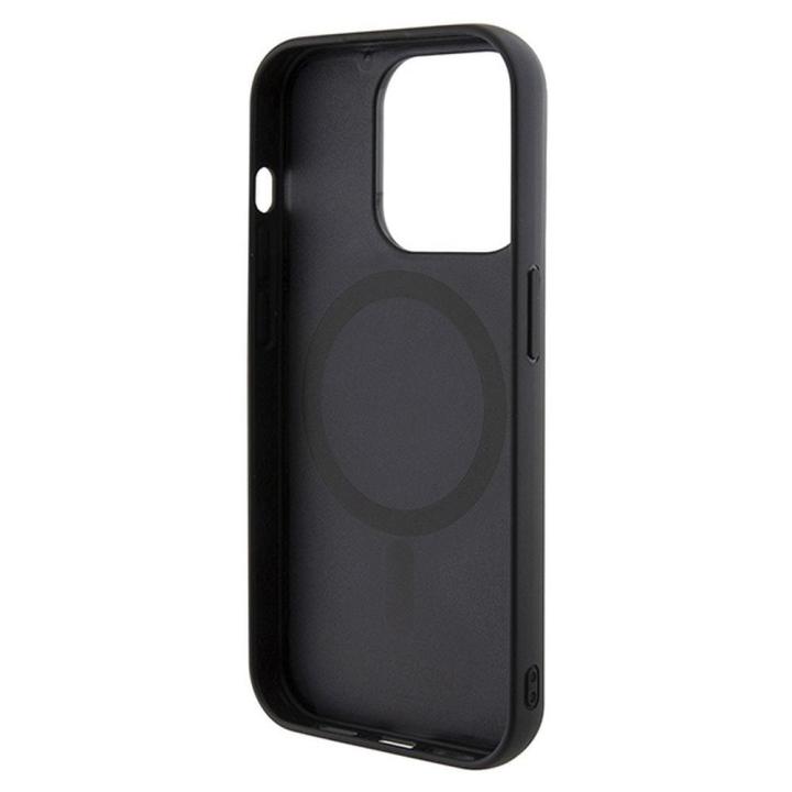 GUESS futerał do IPHONE 15 Pro kompatybilny z MagSafe GUHMP15LHGCFSEK (CUBE Stripes) czarny