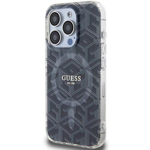 GUESS futerał do IPHONE 15 Pro Max kompatybilny z MagSafe GUHMP15XHGCUSTGK (IML GCUBE) czarny