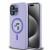 KARL LAGERFELD futerał do IPHONE 15 Pro Max kompatybilny z MagSafe KLHMP15XSCMKCRHU (Silicone KC Body Ring) fioletowy