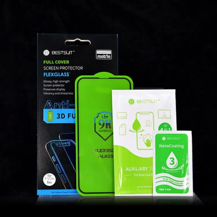 Szkło hybrydowe Bestsuit Flexible 5D Full Glue do iPhone 13/13 Pro/14 czarny