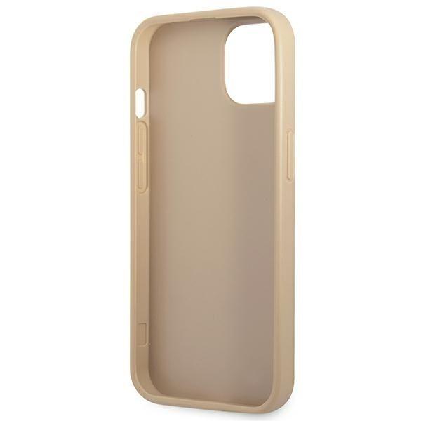 GUESS futerał do IPHONE 13 / 14 / 15 GUHCP14SPSATLE (SaffianoTriangle Logo) beżowy