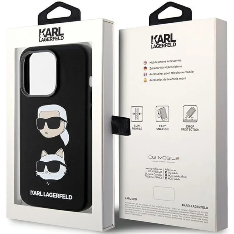 KARL LAGERFELD futerał do IPHONE 15 Pro KLHCP15LSDHKCNK (Silicone KC) czarny