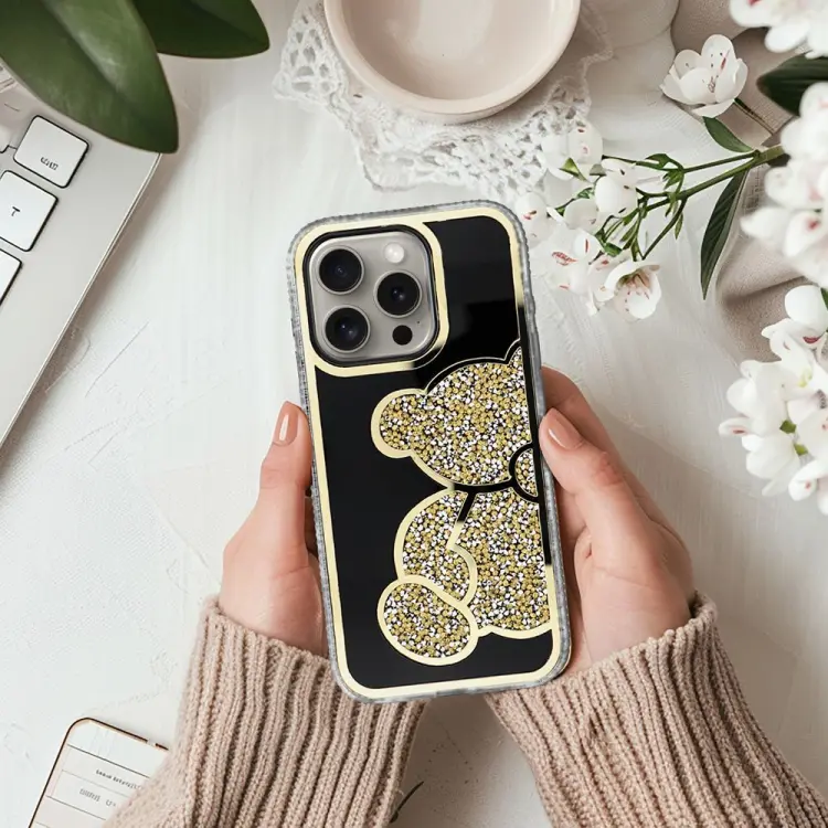 Futerał TEDDY BEAR do IPHONE 16 Pro Max złoty