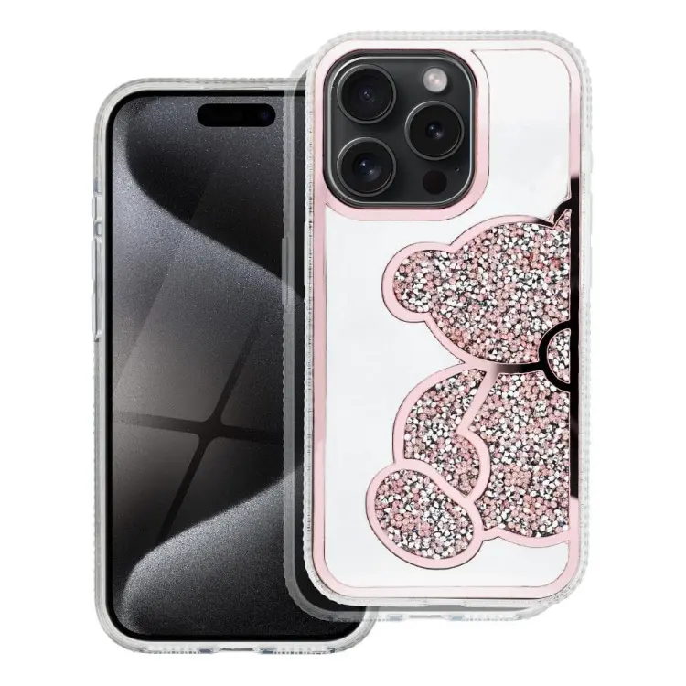 Futerał TEDDY BEAR do IPHONE 16 Pro różowy