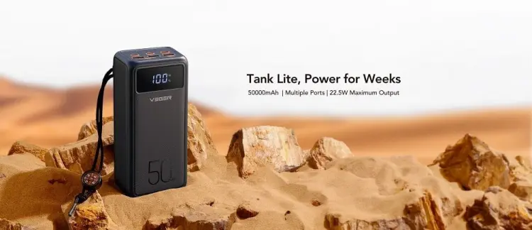 VEGER powerbank 50 000 mAh PD QC3.0 5A 22,5W Tank Lite (W5001) czarny