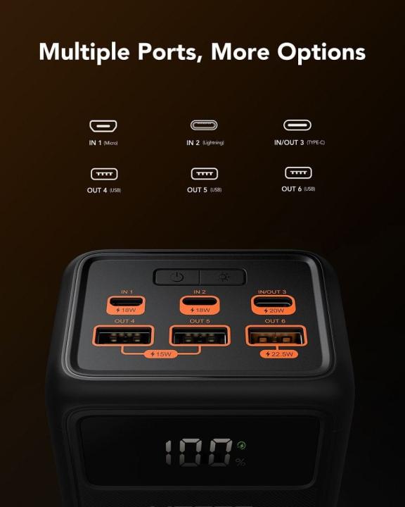 VEGER powerbank 50 000 mAh PD QC3.0 5A 22,5W Tank Lite (W5001) czarny