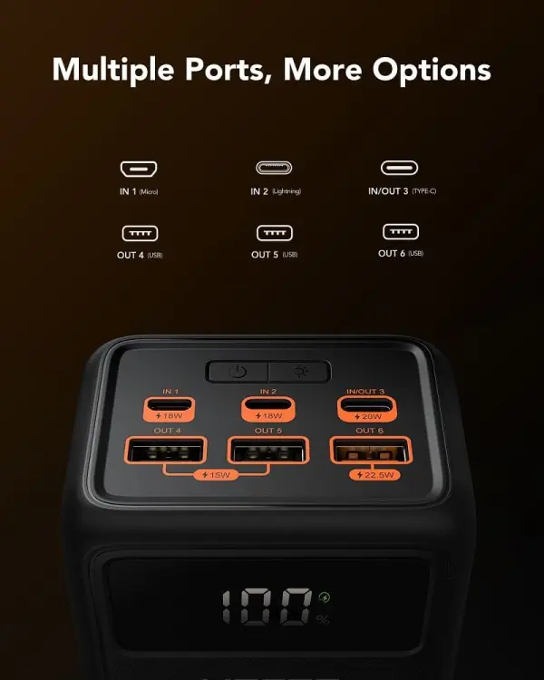 VEGER powerbank 50 000 mAh PD QC3.0 5A 22,5W Tank Lite (W5001) czarny