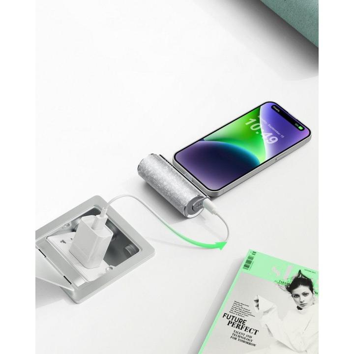 VEGER powerbank 5 000 mAh z wbudowanym złączem Typ C PD QC3.0 2,4A 12W PlugOn (W0573) srebrny