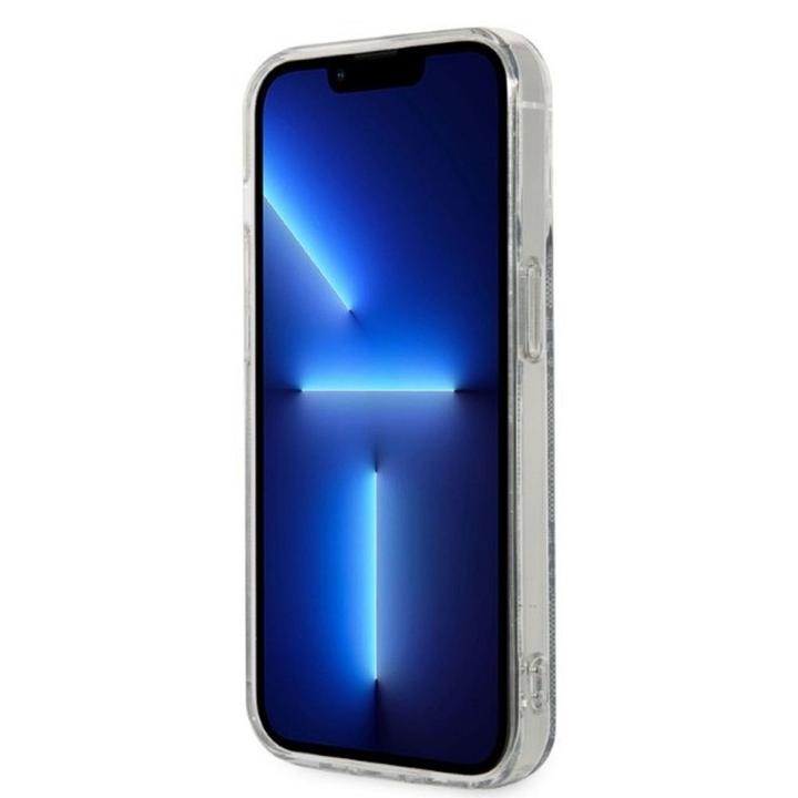 GUESS zestaw do IPHONE 14 Pro kompatybilny z MagSafe GUBPP14LH4EACSB (Bundle Pack / Case + Charger / 4G) złoty niebieski