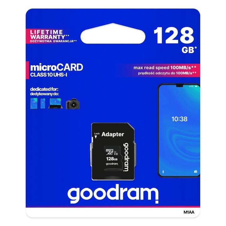 GOODRAM karta pamięci microSD 128GB 100MB/s class 10 UHS I z adapterem SD