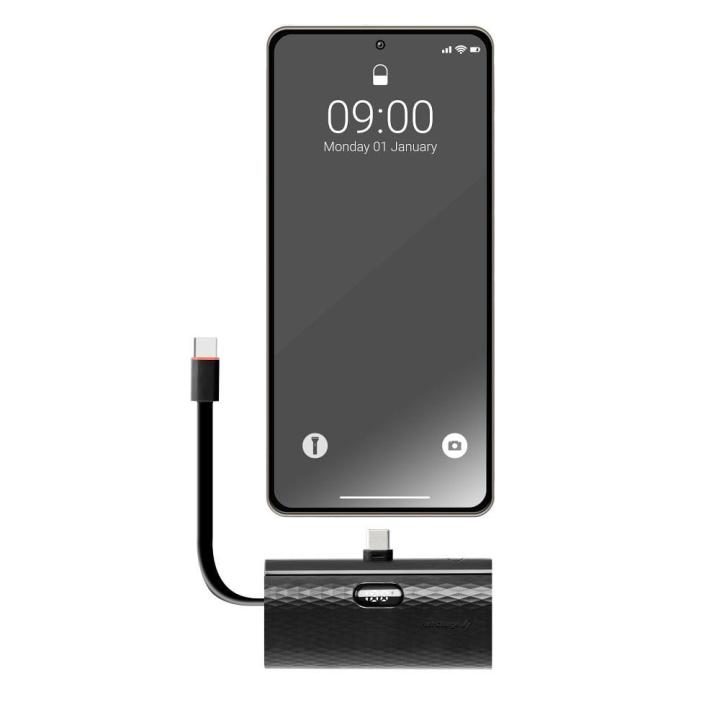 FORCELL F-ENERGY Power Plug F5K3 powerbank 5 000mAh z wbudowanym złączem Typ C PD 20W czarny