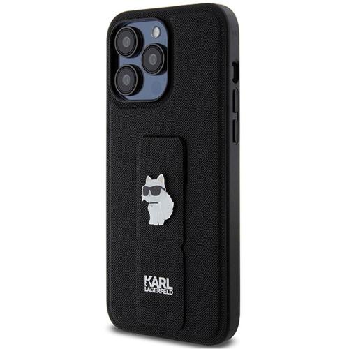 KARL LAGERFELD futerał do IPHONE 13 Pro Max KLHCP13XGSACHPK (Gripstand Saffiano choupette PIN) czarny