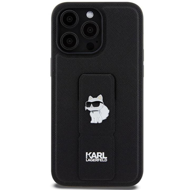 KARL LAGERFELD futerał do IPHONE 13 Pro Max KLHCP13XGSACHPK (Gripstand Saffiano choupette PIN) czarny