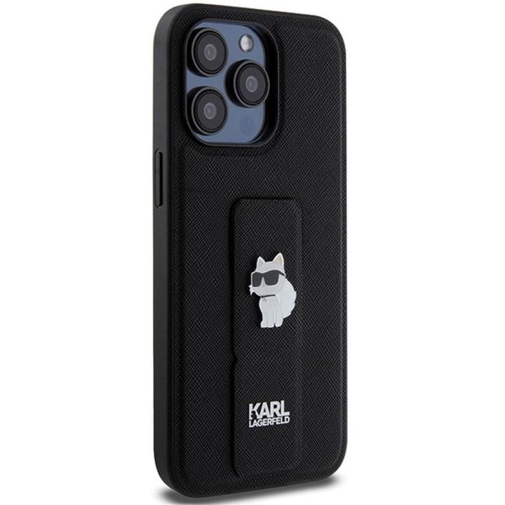 KARL LAGERFELD futerał do IPHONE 13 Pro Max KLHCP13XGSACHPK (Gripstand Saffiano choupette PIN) czarny