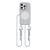 Wygodne, szare etui na iPhone 16 Pro Max z wytrzymałym sznurkiem do noszenia na szyi lub przez ramię. Wbudowany pierścień MagSafe zapewnia bezpieczne mocowanie akcesoriów. Idealne dla ceniących swobodę.