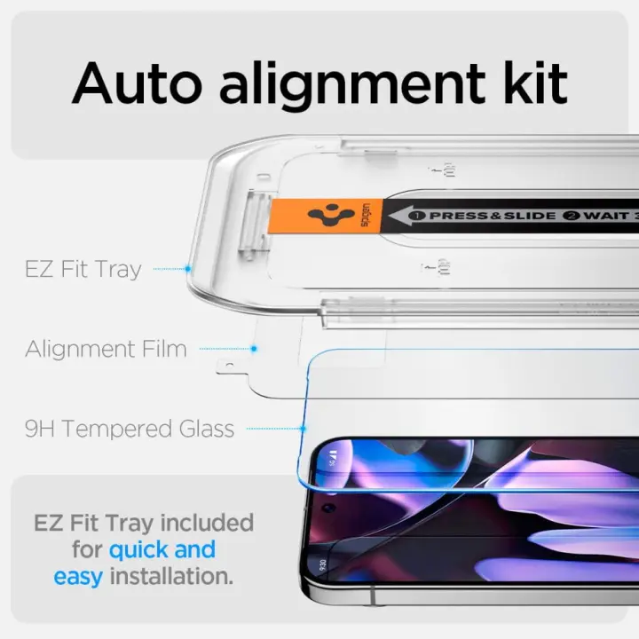 SZKŁO HARTOWANE SPIGEN GLAS.TR ”EZ FIT” 2-PACK GOOGLE PIXEL 9 PRO XL CLEAR