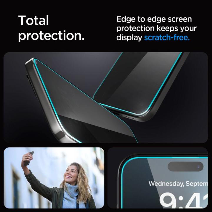 SZKŁO HARTOWANE SPIGEN GLAS.TR ”EZ FIT” IPHONE 15 PLUS PRIVACY