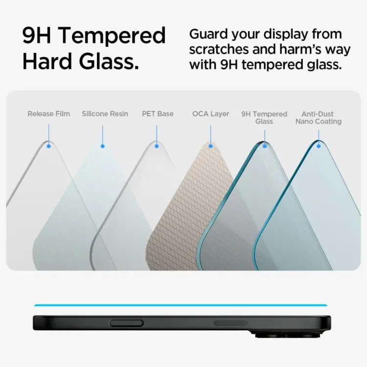 SZKŁO HARTOWANE SPIGEN GLAS.TR ”EZ FIT” IPHONE 15 / 16 CLEAR