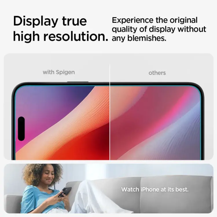 SZKŁO HARTOWANE SPIGEN GLAS.TR ”EZ FIT” IPHONE 15 / 16 CLEAR
