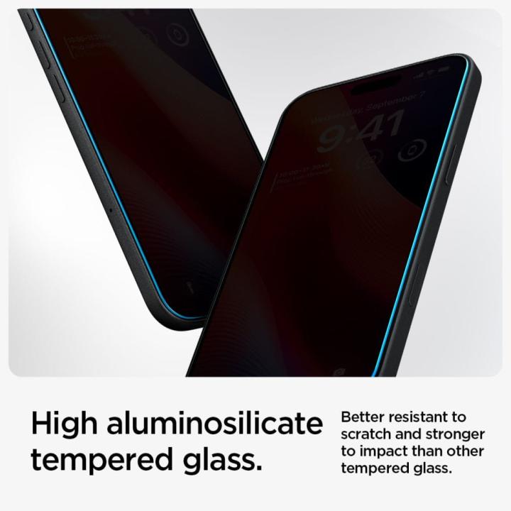 SZKŁO HARTOWANE SPIGEN GLAS.TR ”EZ FIT” 2-PACK IPHONE 15 / 16 PRIVACY