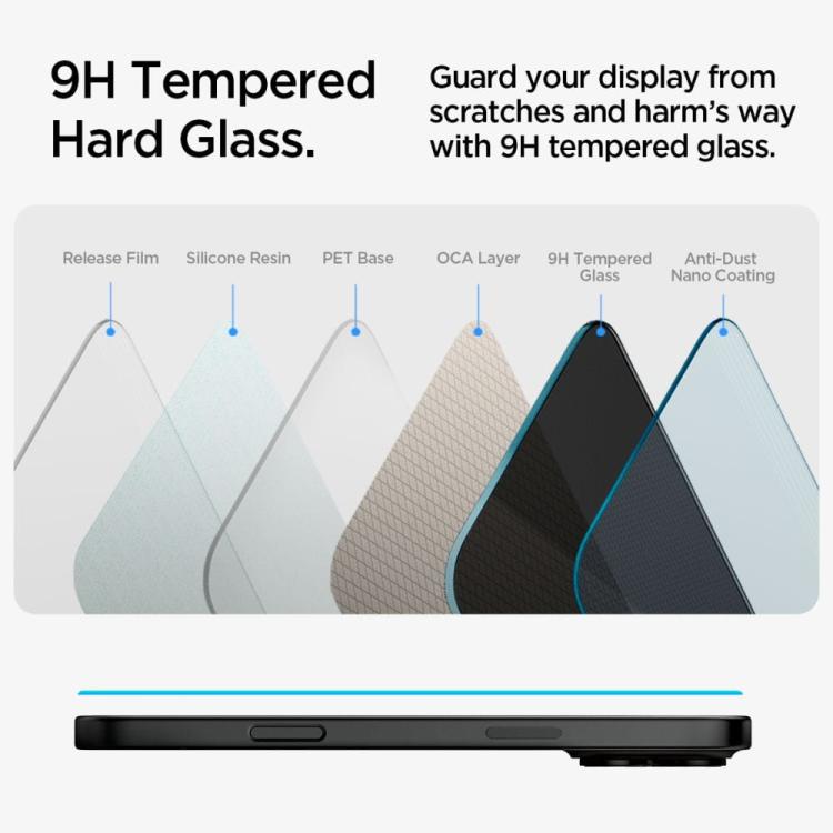 SZKŁO HARTOWANE SPIGEN GLAS.TR ”EZ FIT” 2-PACK IPHONE 15 / 16 PRIVACY