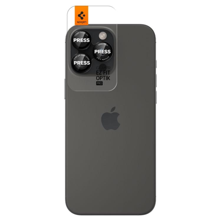 OSŁONA APARATU SPIGEN OPTIK PRO L-SERIES GLAS.TR ”EZ FIT” CAMERA PROTECTOR 2-PACK IPHONE 14 PRO / PRO MAX / 15 PRO / PRO MAX / 16 PRO / 16 PRO MAX BLACK