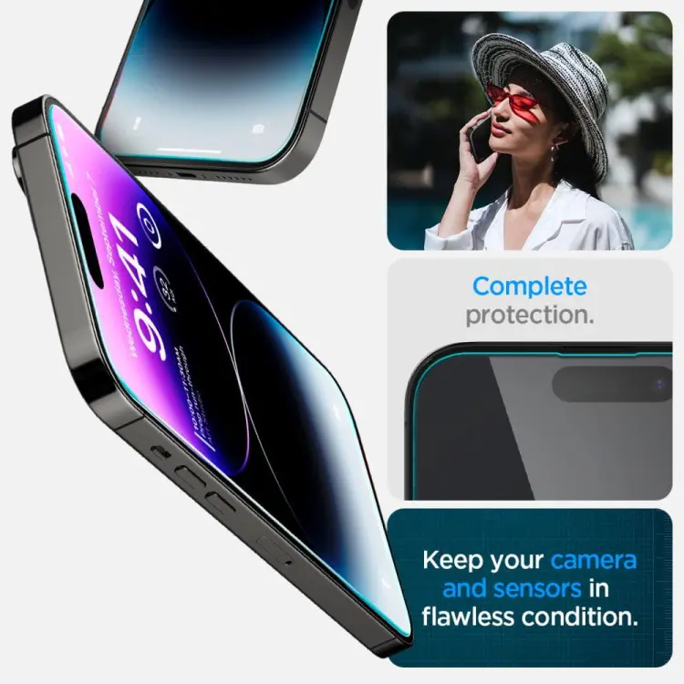 SZKŁO HARTOWANE SPIGEN GLAS.TR ”EZ FIT” 2-PACK IPHONE 14 PRO CLEAR