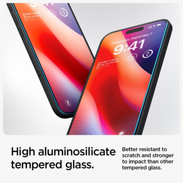 SZKŁO HARTOWANE SPIGEN GLAS.TR ”EZ FIT” 2-PACK IPHONE 15 / 16 CLEAR