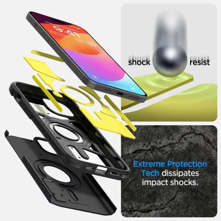SPIGEN TOUGH ARMOR MAG MAGSAFE IPHONE 15 BLACK