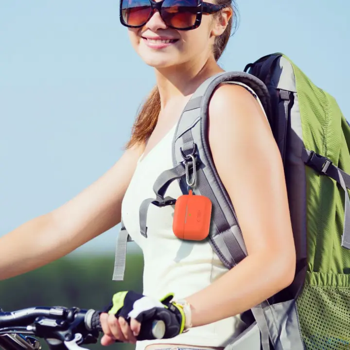 TECH-PROTECT SILICONE HOOK APPLE AIRPODS PRO 1 / 2 NEON ORANGE
