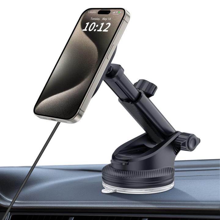 TECH-PROTECT MM15W-V6 MAGNETIC MAGSAFE DASHBOARD &amp; VENT CAR MOUNT WIRELESS CHARGER 15W BLACK