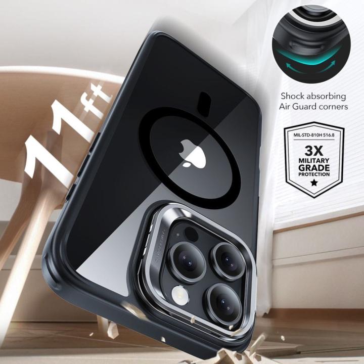 ESR CLASSIC HYBRID KICKSTAND HALOLOCK MAGSAFE &amp; TEMPERED GLASS IPHONE 16 PRO CLEAR/BLACK