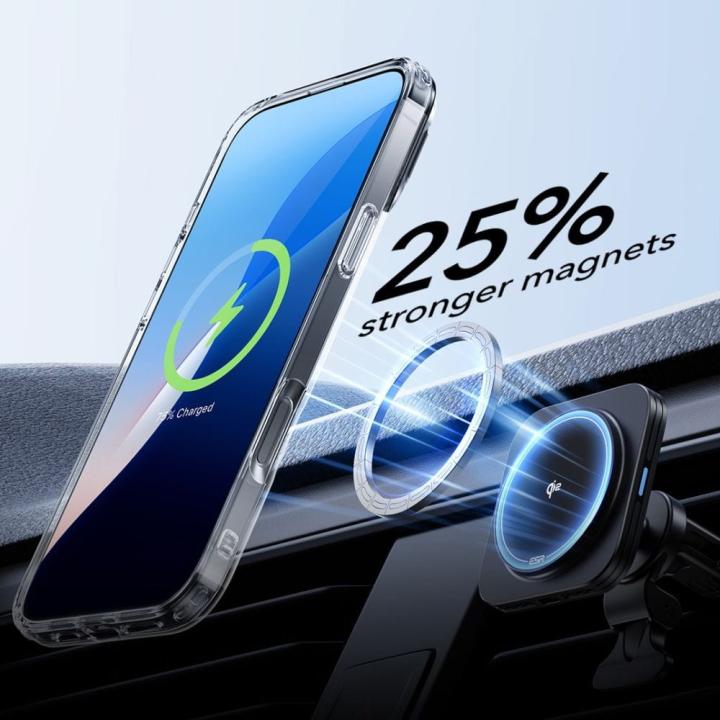 ESR CLASSIC HYBRID KICKSTAND HALOLOCK MAGSAFE &amp; TEMPERED GLASS IPHONE 16 CLEAR