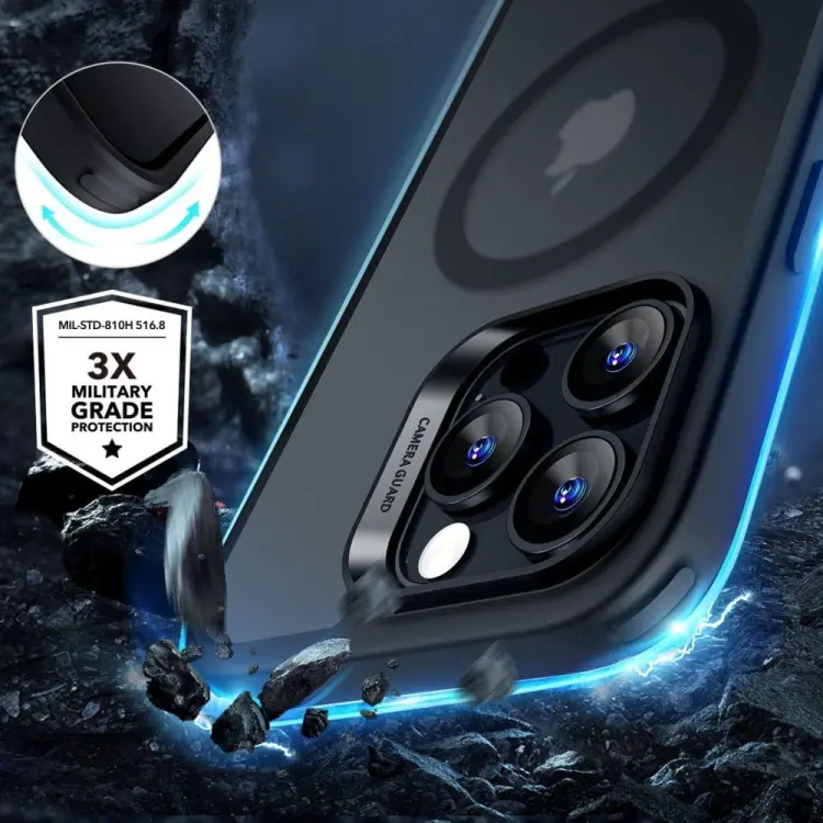 ESR CLASSIC HYBRID HALOLOCK MAGSAFE &amp; TEMPERED GLASS IPHONE 16 PRO MAX FROSTED BLACK