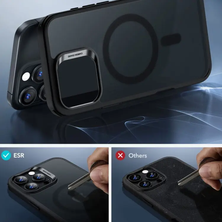 ESR CLASSIC HYBRID HALOLOCK MAGSAFE &amp; TEMPERED GLASS IPHONE 16 PRO MAX FROSTED BLACK